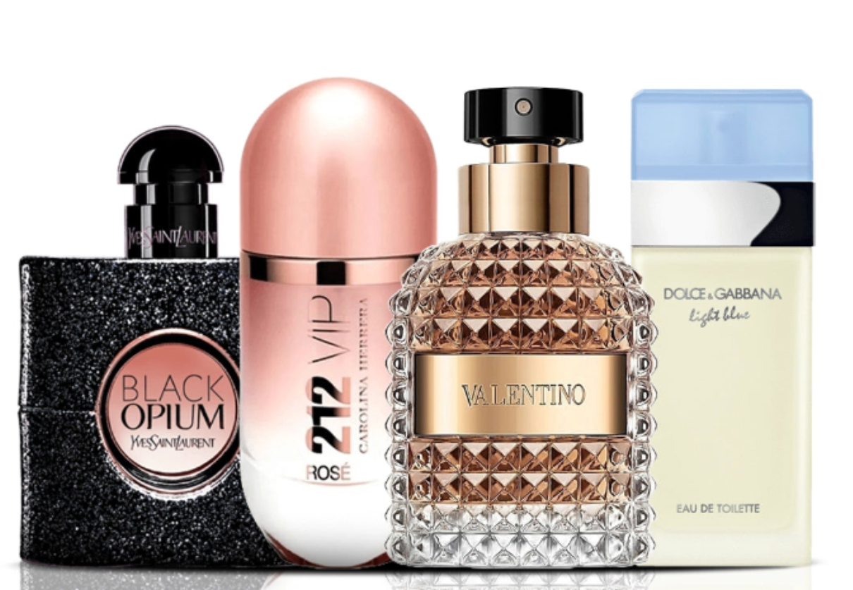 Parfümset mit 4 Parfüms | Black Opium + 212 VIP Rose + Valentino + Dolce & Gabbana Light Blue 100 ml
