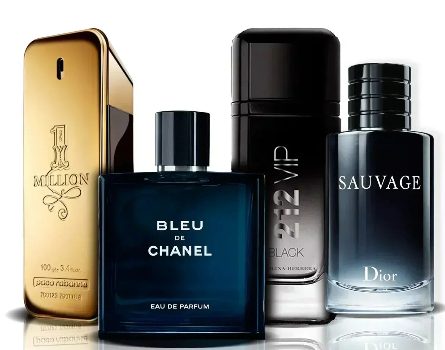 Parfümset mit 4 Parfüms | One Million, Bleu de Chanel, 212 VIP Black i Sauvage (100 ml)